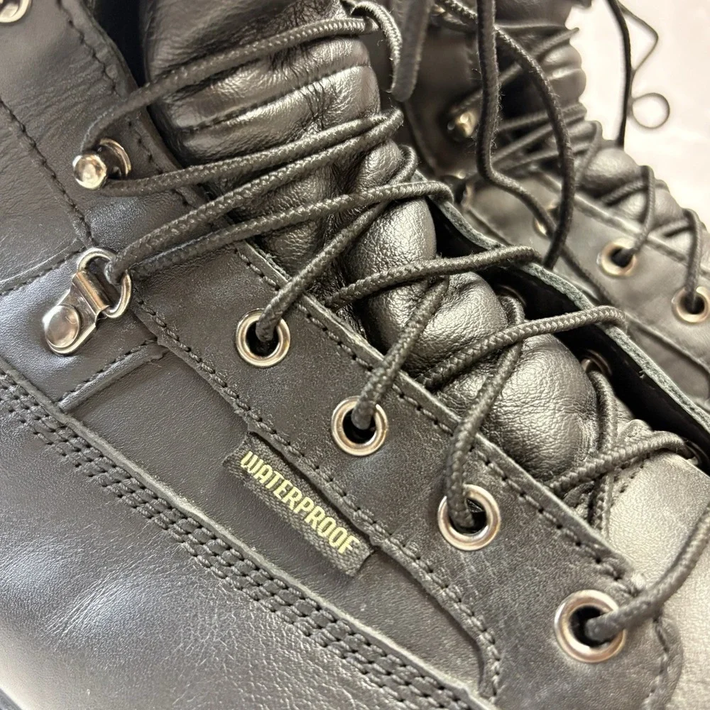 Bieker Waterproof Leather Work Boots Mens Size 14 W Wide Width Black SympaTex